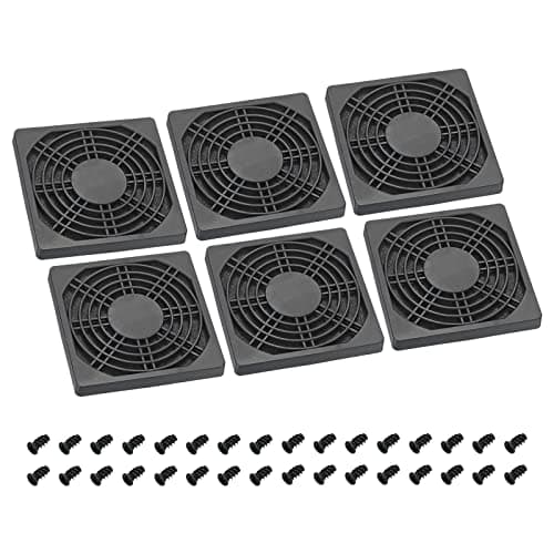 Image of PATIKIL 92mm Cooling Fan Filter with Screw, 6 Pack ABS Ventilator Grill Protector Guard for Fan Protective Cover DIY, Black