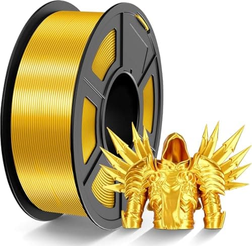 Image of TECBEARS PLA Silk Filament 1.75 mm Gold 1 kg, Shiny Silk PLA 3D Printer Filament, with Silky Smooth Finish, Good Colour Rendering, Dimensional Accuracy +/- 0.02, 1 Spool, 1 kg per Spool Silk PLA Gold