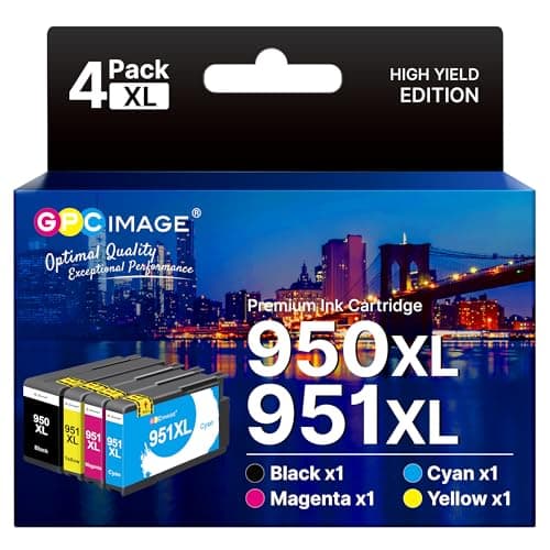 Image of GPC Image 950XL 951XL Ink Cartridges Compatible for HP 950XL/951XL Combo Pack Ink Cartridges for HP Officejet Pro 8600 8610 8620 8100 8615 8630 8640 8625 8660 251dw 276dw (BK/C/M/Y, 4-Pack)