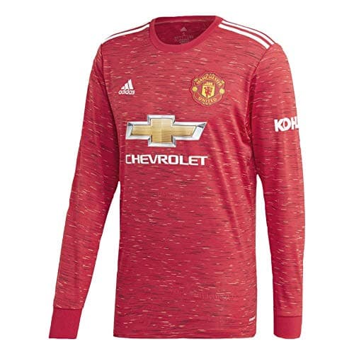Image of adidas Men's Soccer Manchester United 20/21 Home Long Sleeve Jersey - red - XXL