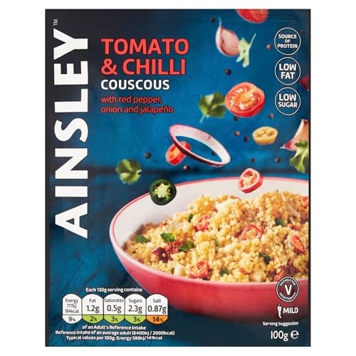 Image of Ainsley Harriott Tomato & Chilli Couscous 100g, Simple Meal Solution, Healthy Lunch, Bulk Pack Mutlipack, Pack of 12 x 100g