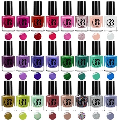 Image of Splash 24 x Nail Polish Varnish Set 24 Different Modern Colours Quick Drying (Set A)