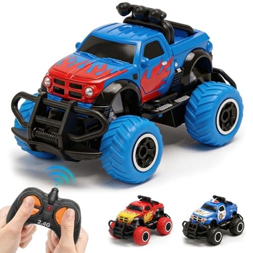 Image of Pup Go 2.4GHz Remote Control Car for Kids, Mini Fast Off Road Truck, My First RC Car Toy Toddler, Christmas Birthday Gift Age 3 4 5 6 Years Old Boys Girls (Blue)