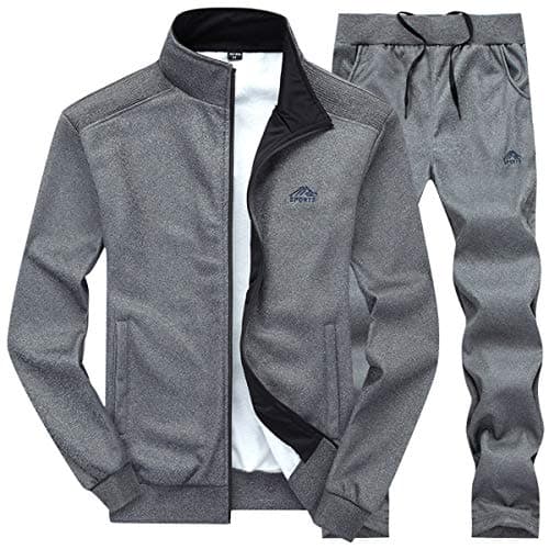 Image of LBL Track Suits for Men Set Hoodie and Joggers Set Long Sleeve Warm Sports Suits Dark Grey XXL