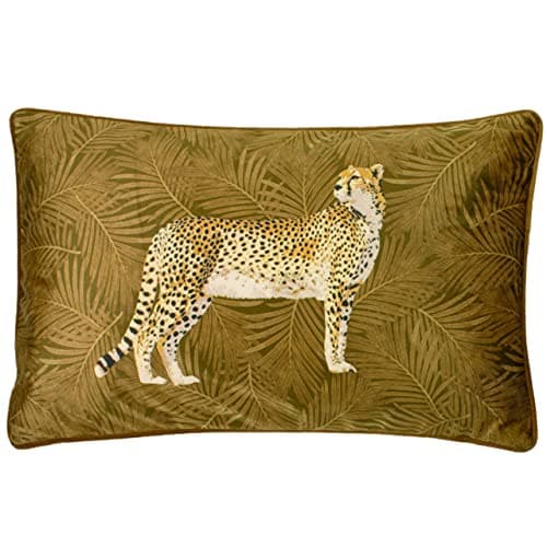 Image of Paoletti Cheetah Forest Cushion, Gold, 30 x 50 cm