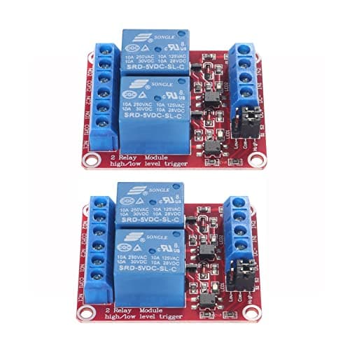 Image of AEDIKO 2pcs DC 5V Relay Module 2 Channel Relay Switch with Optocoupler Isolation High/Low Level Trigger