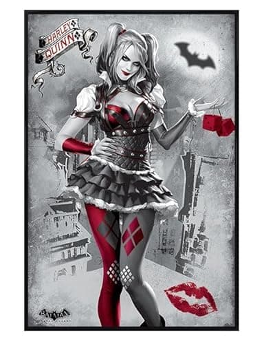 Image of Grindstore Gloss Black Framed Harley Quinn- Framed Poster Print, Wall Decor/Art, Home Gift Idea, For Living Room, Bedroom, Home or Office Display