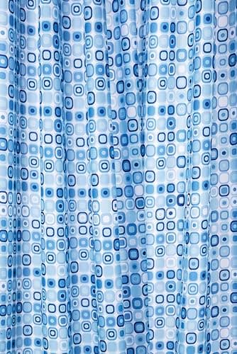 Image of Croydex Geo Mosaic Water-Resistant Textile Shower Curtain, 1800 x 1800mm