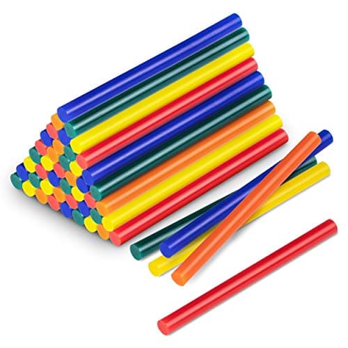 Image of TROTEC Hot Glue Stick Set Multicoloured, 50 Pieces (Ø 11 mm), Blue, red, Orange, Yellow, Green (Each 10 Pieces), Blueberry