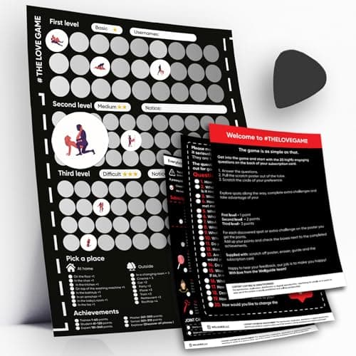 Image of Scratch Off Poster with 169 Love Tasks - Date Night Ideas and Conversations for Any Couples Build Fun memorise with Your Partner