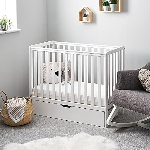 Image of Obaby Bantam Space Saver Cot & Under Drawer - White