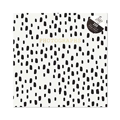 Image of Tallon White with Black Spots 6x4 Photo Album Memo Slip in Holds 200 Photos