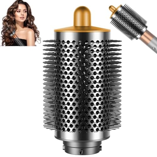 Image of Large Round Volumizing Brush for Dyson Airwrap Styler, Large Round Brush Volumizer Attachment for or Dyson Airwrap HS01 HS05 HS08, Smooth Hair, Fluff and Volume for Curly Styling (Copper)