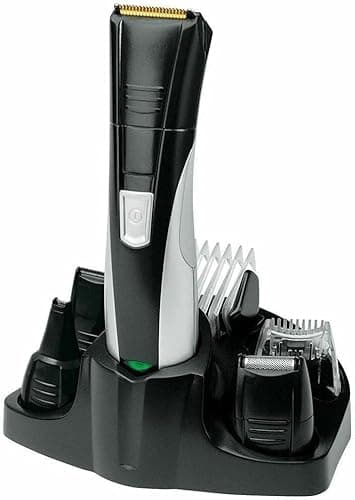 Image of Remington Mens Cordless Rechargeable Grooming Kit | All in One Shaver with Charging Stand for Beard Trimmer, Hair Clipper, Nose and Ear Electric Razor | Black