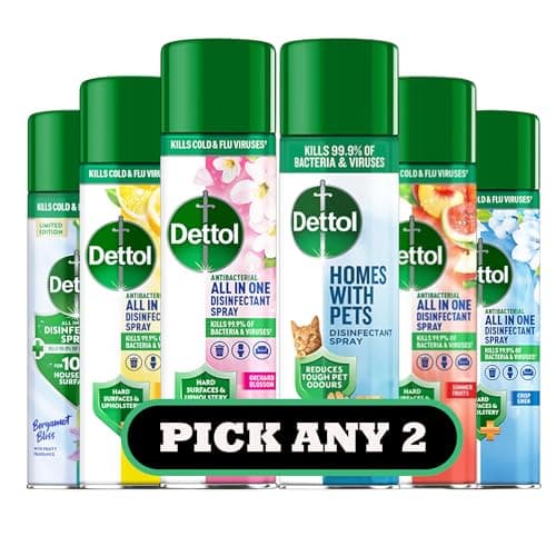 Image of Dettol All-in-One Disinfectant Spray Bundle | Pick Any 2 Scents | Kills 99.9% of Bacteria & Viruses | Pet-Friendly | Antibacterial Surface Spray for Home & Office | 300ml Each