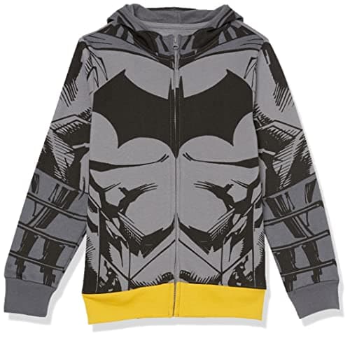 Image of DC Comics Little Batman Cosplay Zip-Up Hoodie with Cape-DC-Boys 4-20, Black, 7