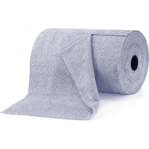 Image of LEMLIT Disposable Dish Cloths - 2 Rolls Microfiber Reusable Cleaning Rag All Purpose Cloth Hand Towel for Kitchen - 40 Count Total (Blue)