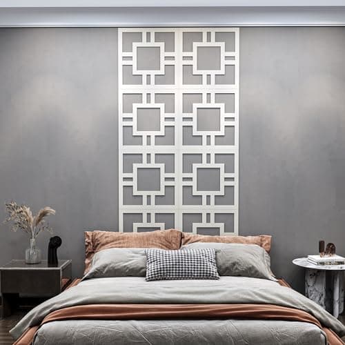 Image of birdeco Decorative Wood Wall Panel Pack of 6, MDF Wall Decoration Tile for Interior Decor, Paintable, DIY (6 Square Frames-Uncolored)