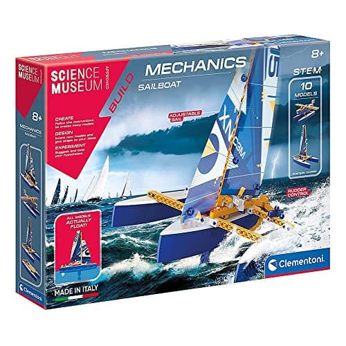 Image of Clementoni 61524 Science Museum Mechanics Sailboat Kit for Children and Adults, Ages 8 Years Plus