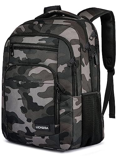 Image of Liokesa Backpack Men's 15.6 Inch Backpack Men's Laptop School Backpack Boys Teenagers with USB Charging Port for Business Work Backpack for University Travel Work School Camouflage