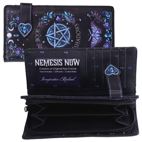 Image of Book of Shadows Embossed Coin Purse, Gothic Style, 19 cm x 10 cm x 3 cm