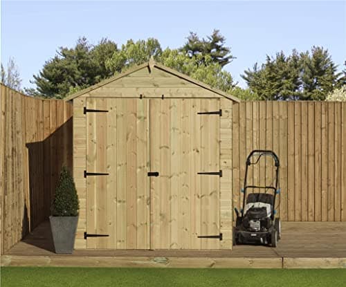 Image of EMS Retail Empire 9800 Premier Apex Garden Shed 6X8 SHIPLAP T&G PRESSURE TREATED WITH WINDOW DOUBLE DOOR