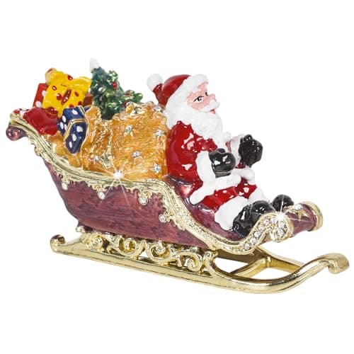 Image of Craycombe Trinkets 6072 Santa on Sleigh Trinket Box