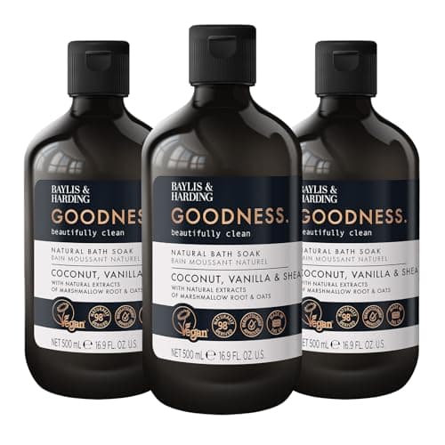 Image of Baylis & Harding Goodness Coconut, Vanilla & Shea Bath Soak 500 ml (Pack of 3) - Vegan Friendly
