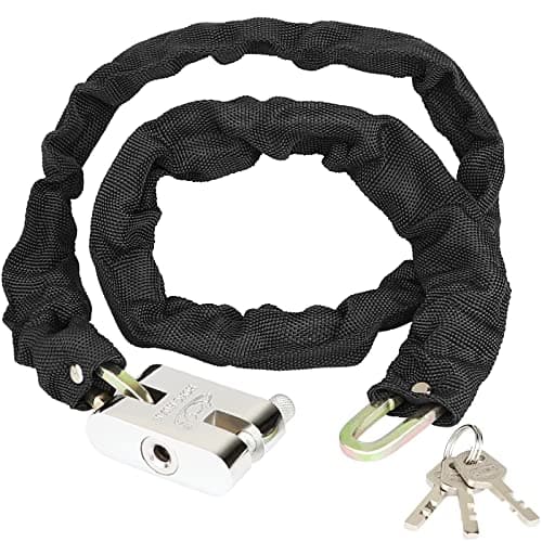 Image of Diyife Heavy Duty Bike Lock - 1m Anti-Theft High Security Chain with 3 Keys, Weatherproof Padlock for Bicycle, Motorcycle, Scooter, Door, Gate, Fence