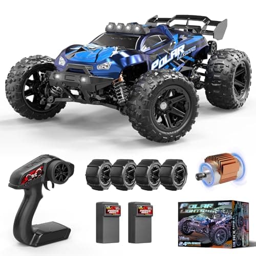 Image of Womaqu Rc Cars 1:14 All Terrain RC Car for Adults & Boys, 4WD Off-Road RC Truck High Speed Fast 40+ KPH, 4X4 Waterproof Remote Control Car with 2 Rechargeable 1300 mAh Batteries 2 sets of tires