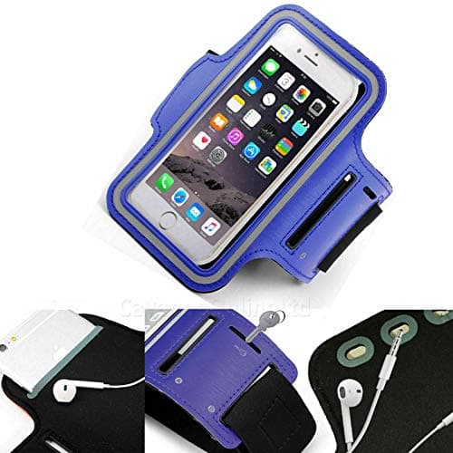 Image of RKVMM Armband Case For iPhone SE 2020 / SE 2/7 / 8 for Running, Biking, Hiking, Canoeing, Walking, Horseback Riding and other Sports for iPhone SE 2020 / iPhone 7/8 (Blue)