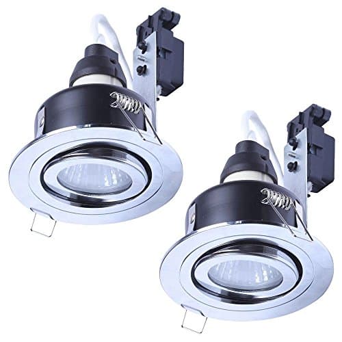 Image of LITECRAFT Recessed Downlight IP65 Rated Tiltable Spotlight - (Polished Chrome, Pack of 2)
