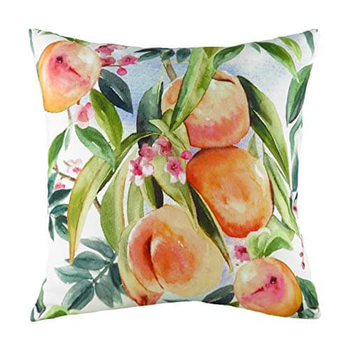 Image of Evans Lichfield Fruit Peaches Polyester Filled Cushion, Multi, 43 x 43cm