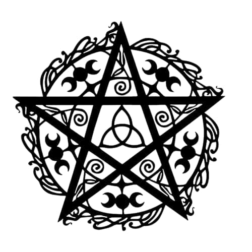 Image of Wasise Witchy Home Decor - Gothic Wall Art, Pentagram Decoration Metal Wall Art, Pagan Decor for Wiccan Decorations, Black Gothic Walls Hanging Decoration, Witchy Gifts for Women,Pentagram Decorations