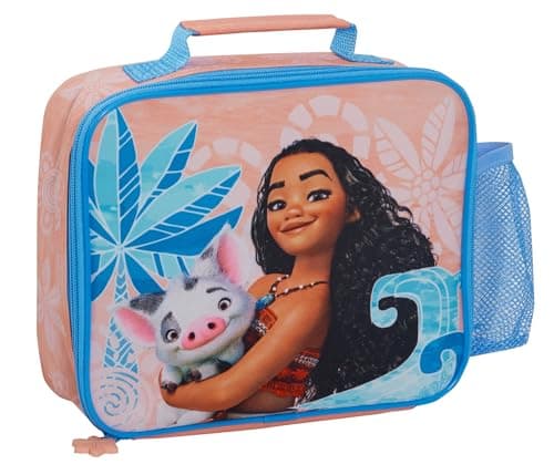 Image of Disney Moana Lunch Bag with Bottle Holder for Girls School Insulated Cooler Lunchbox