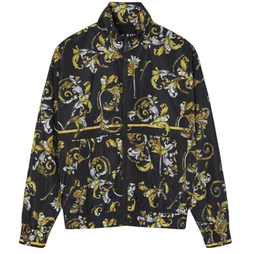Image of VERSACE JEANS COUTURE Baroque All Over Logo Black/Yellow Windbreaker Jacket L