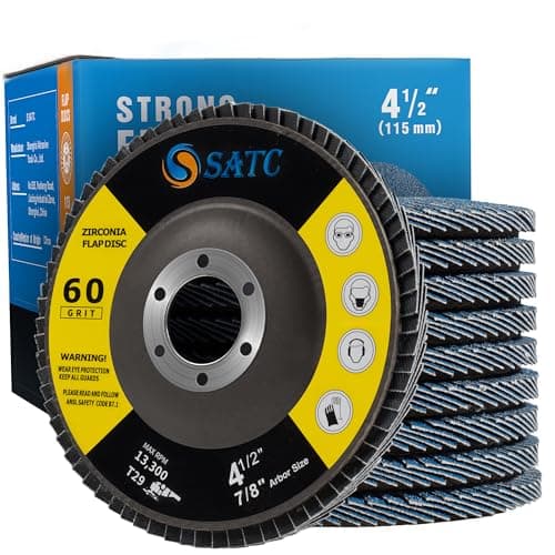 Image of SATC Flap Discs 60 Grit 115mm Zirconia 10 Pack Grinding Discs Type 29 Sanding Discs for Angle Grinder to Sanding Grinding Metal Wood