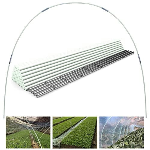 Image of Garden Hoops for Netting 50 Pack 17 Inch Greenhouse Hoops Grow Tunnel Kit for Raised Beds Cloche Frame for Plant Freeze Cover Insect Mesh & Fruit Cage Supports