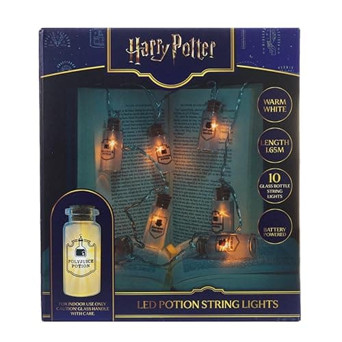 Image of Blue Sky Studios Harry Potter Potion Bottle String Lights, Magical LED Fairy Lights for Bedroom or Office, Wizarding World Light Set Gift for Fans