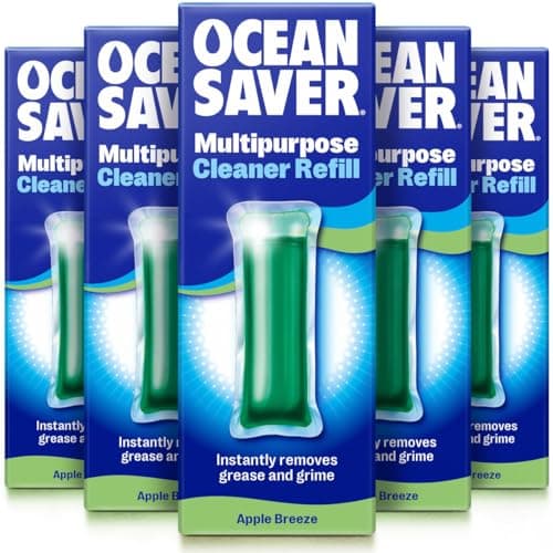 Image of OceanSaver Multi-Purpose All Surface Cleaner, Apple Eco Drop Refill, Eco Mindful All Purpose Cleaning Product for Cleaning Multiple Surfaces, Apple Breeze Scented, Just Add Water – 6 Pack