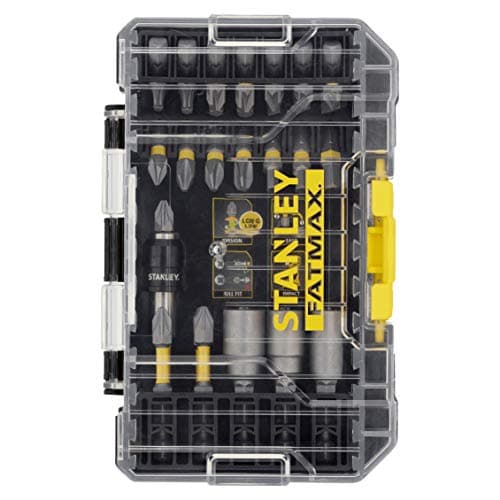 Image of STANLEY FATMAX Torsion Screwdriver Drilling Bit Set Includes a Small ToughCase and Shaker Box Compatible with Pro-Stack and TSTAK (32 Pieces) STA88557