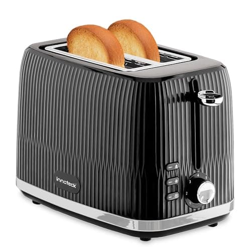 Image of Innoteck 2 Slice Toaster - 7 browning controls Including Defrost, Reheat & Cancel Functions - Stylish & Modern Making the Toast Quickly & Evenly - Black