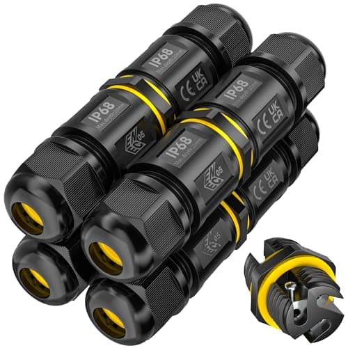 Image of Waterproof Junction Box Outdoor Cable Connectors IP68 Connector External Sleeve Coupler, 2-Way Outdoor Extension Electrical Cable Protector SOMELINE® Connectors Cable Diameter Ø 5mm-9mm (Pack of 4)