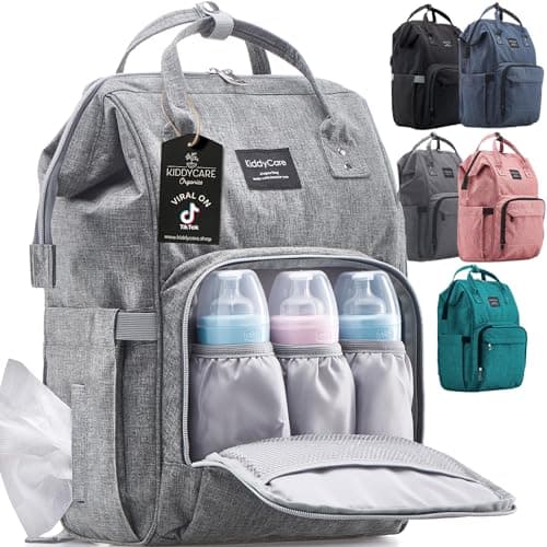 Image of KiddyCare Multifunction Baby Changing Backpack | Diaper Bags for Mom & Dad | Unisex Stylish Waterproof Tote Bag | Spacious, Gray