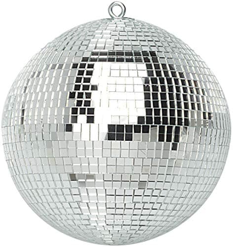 Image of Netagon Silver Mirrored Disco Ball with Hanging Ring Lightweight Ceiling Hanging Mirror Ball, Ideal for Disco Halloween Christmas Birthday Party Decor (200mm, 8")