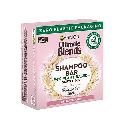 Image of Garnier Softening Hair Soap Bar Shampoo For Sensitive Scalp, Ultimate Blends Delicate Oat For Fragile Hair, Plant-Origin Solid Shampoo, Gentle Foamy Cleansing For Fragile Hair, 60g