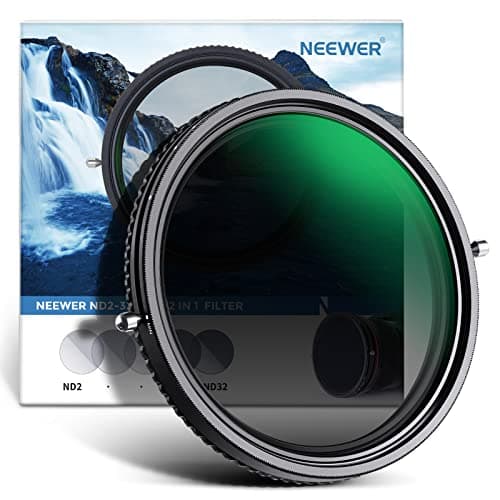 Image of Neewer 2 in 1 77mm Variable ND Filter & CPL Filter - ND2-ND32, Circular Polarizer, Nano Coated, HD Optical Glass, Aluminum Alloy Frame, Water Repellent, Scratch Resistant