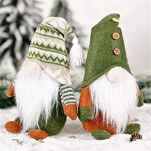 Image of LATERN 2Pcs Christmas Gnome Swedish, Adorable Handmade Christmas Sitting Santa Claus Dwarf Dolls Gonks Dwarf Elf Figurines for Xmas Fireplaces Office Christma Party Decor (25cm x 16cm)