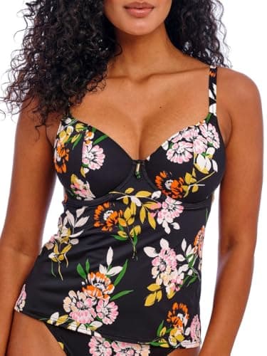 Image of Freya Swim Women's Twilight Soul Underwire Plunge Tankini Top, Black, 38D