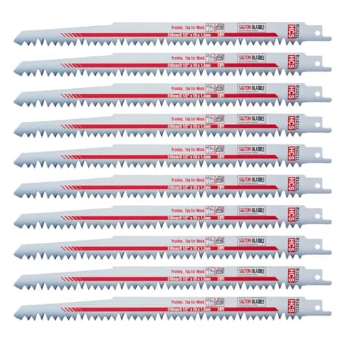 Image of 10x Saxton 240mm Reciprocating Sabre Saw Wood Blades R1021L fits Bosch, Dewalt Makita